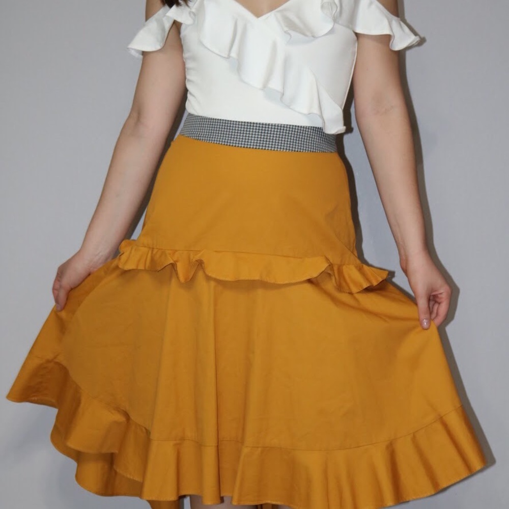 New Orange Skirt On the Knee